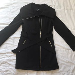 Black dressy coat. Mid weight. Fleece lined.